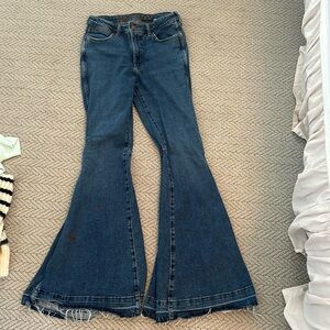 Wrangler High Rise Flare dark denim jeans size 27x34